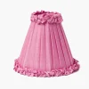 Pink Frilled Silk Lampshade (18cm)