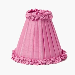 Pink Frilled Silk Lampshade (18cm)