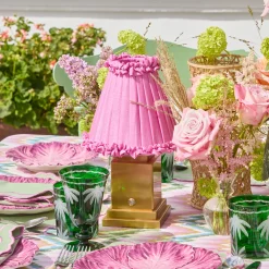 Pink Frilled Silk Lampshade (18cm)
