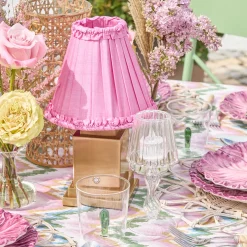 Pink Frilled Silk Lampshade (18cm)