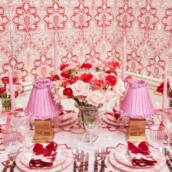 Pink Frilled Silk Lampshade (18cm)