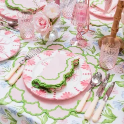 Pink Glass Lantern Tea Light Holder Set