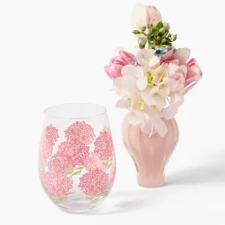 Pink Hydrangea Glasses (Set of 4)