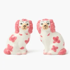 Pink Staffordshire Dog Salt & Pepper Shakers