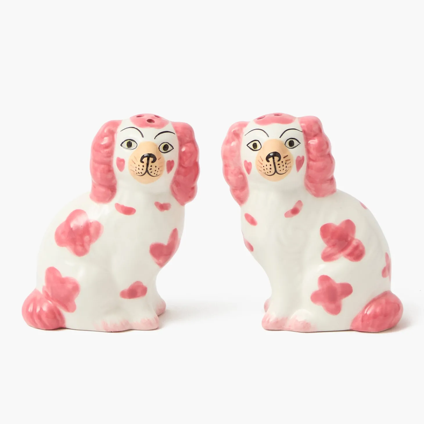 Pink Staffordshire Dog Salt & Pepper Shakers