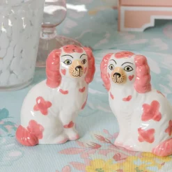 Pink Staffordshire Dog Salt & Pepper Shakers