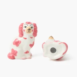 Pink Staffordshire Dog Salt & Pepper Shakers