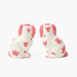 Pink Staffordshire Dog Salt & Pepper Shakers