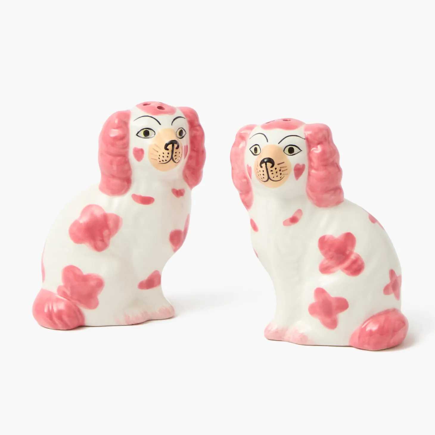 Pink Staffordshire Dog Salt & Pepper Shakers