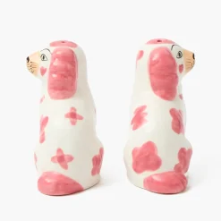 Pink Staffordshire Dog Salt & Pepper Shakers