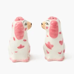 Pink Staffordshire Dog Salt & Pepper Shakers