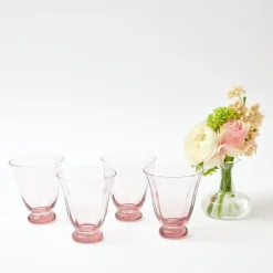 Pink Tulip Water Glasses (Set of 4)