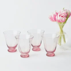 Pink Tulip Water Glasses (Set of 4)