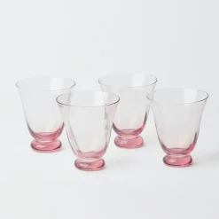 Pink Tulip Water Glasses (Set of 4)