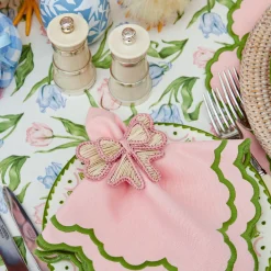 Pink Wicker Napkin Bow (Set of 4)