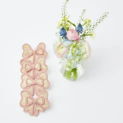 Pink Wicker Napkin Bow (Set of 4)