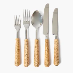 Plaited Rattan Cutlery (5 Piece)
