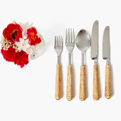 Plaited Rattan Cutlery (5 Piece)