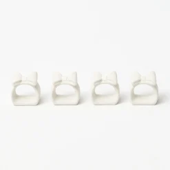 Porcelain Bow Napkin Rings (Set of 4)