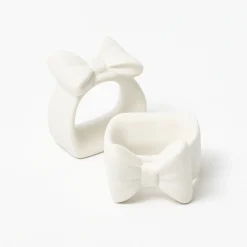 Porcelain Bow Napkin Rings (Set of 4)
