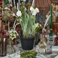 Potted Faux Frosted Snowdrop (Pair)