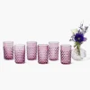 Purple Hobnail Glasses (Set of 6)