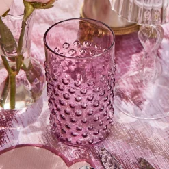 Purple Hobnail Glasses (Set of 6)