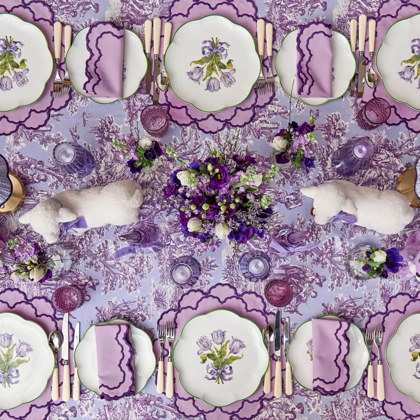 Purple Hobnail Glasses (Set of 6)