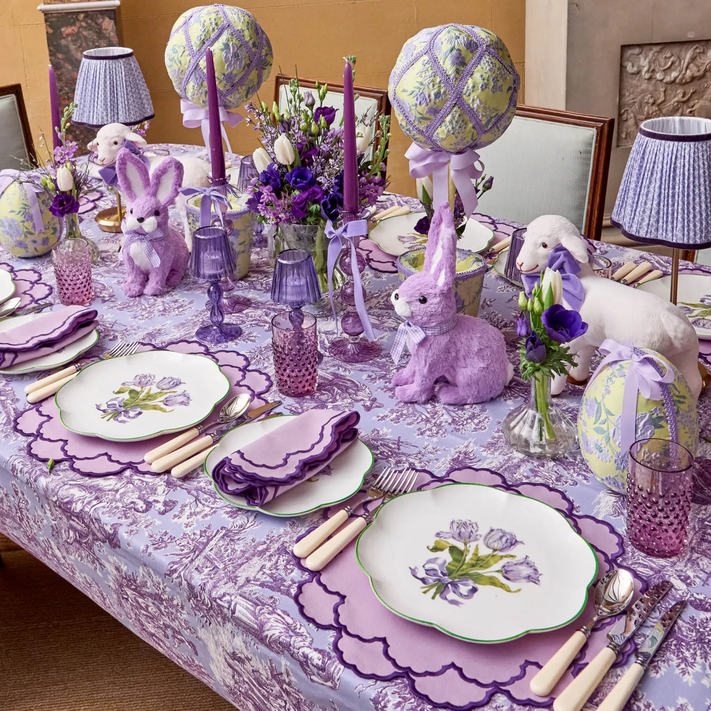 Purple Hobnail Glasses (Set of 6)