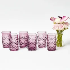 Purple Hobnail Glasses (Set of 6)