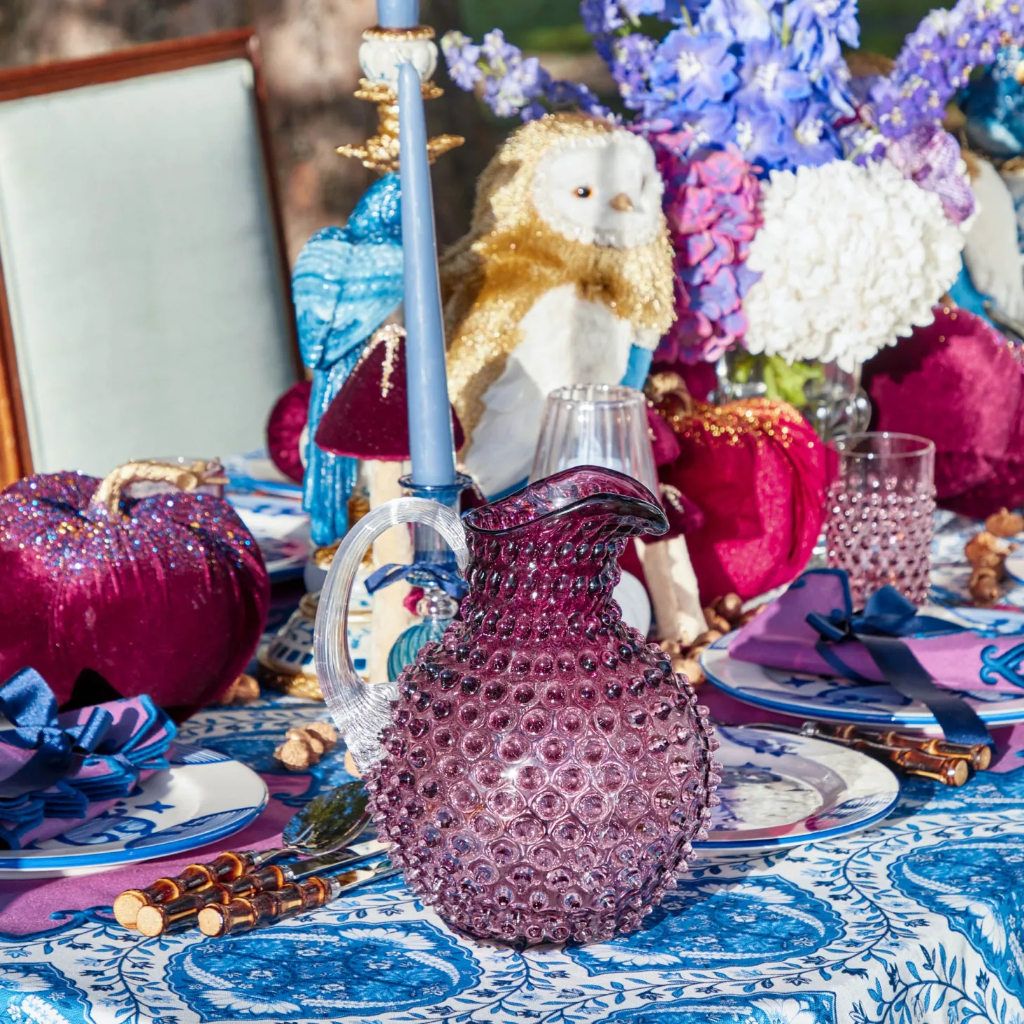 Purple Hobnail Glasses (Set of 6)
