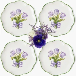 Purple Tulip Dinner Plates (Set of 4)