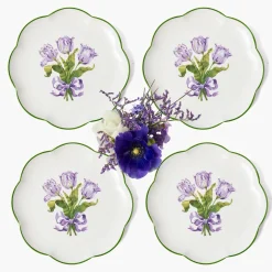 Purple Tulip Starter Plates (Set of 4)
