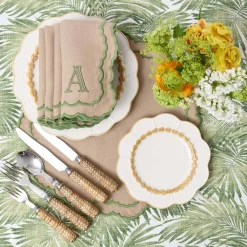 Putty Laurel Dinner & Starter Plates (Set of 8)