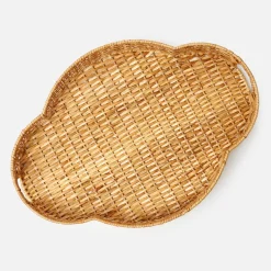 Quatrefoil Rattan Tray