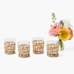 Raffia Water Glasses (Set of 4)