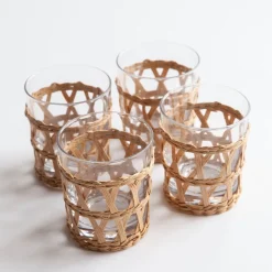 Raffia Water Glasses (Set of 4)