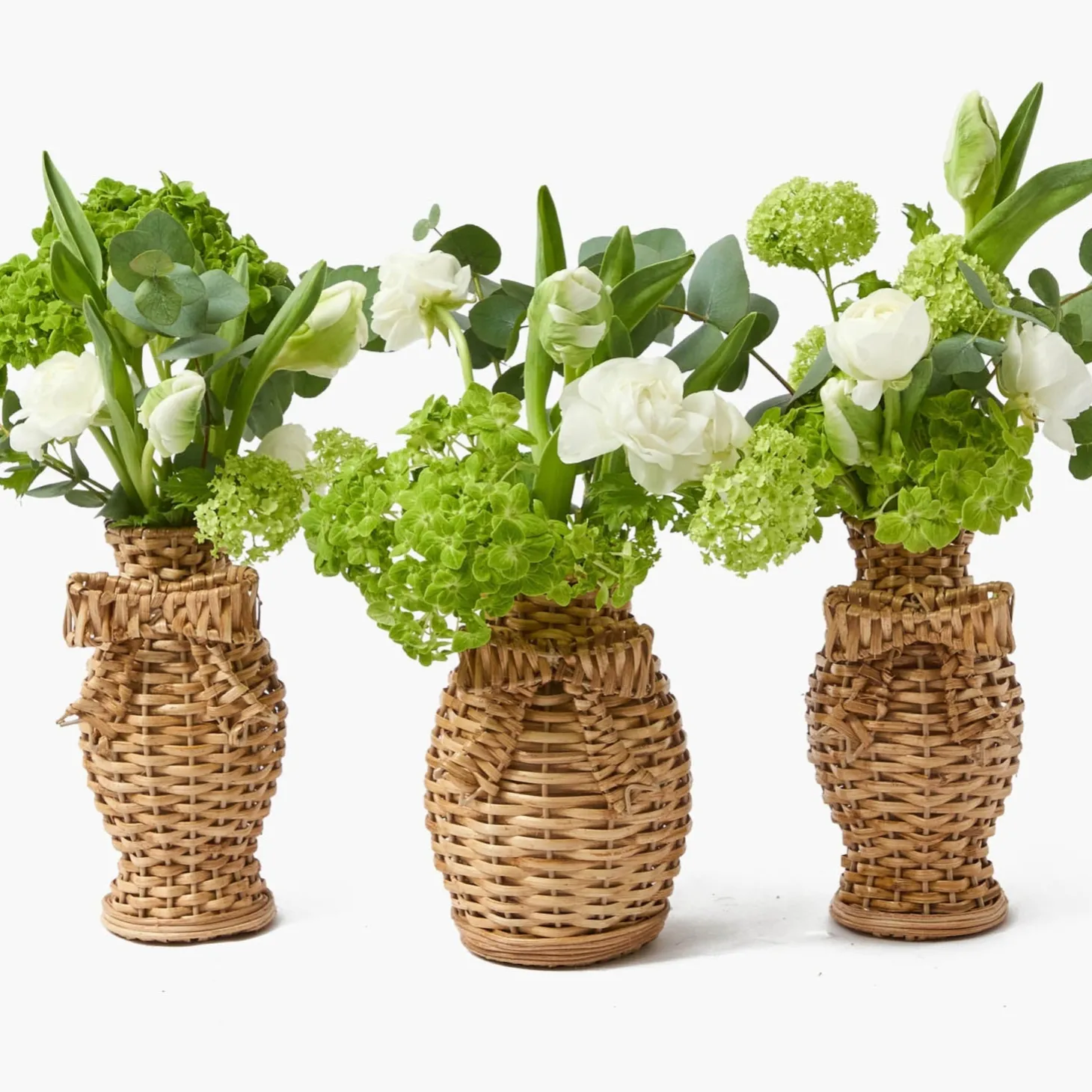 Rattan Bow Vases (Set of 3)