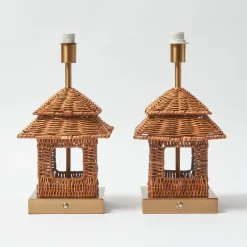 Rattan Rechargeable Pagoda Lamp