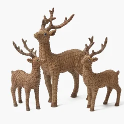 Rattan Reindeer Family