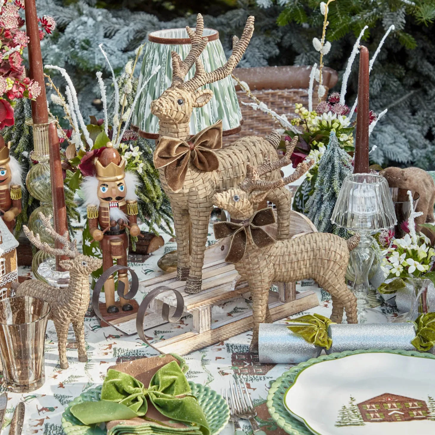 Rattan Reindeer (Pair) - 30cm