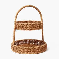 Rattan Two Tiered Stand