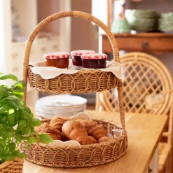Rattan Two Tiered Stand