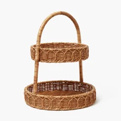 Rattan Two Tiered Stand