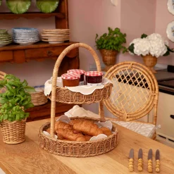 Rattan Two Tiered Stand