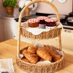 Rattan Two Tiered Stand