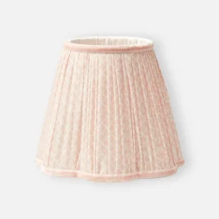 Rattan Ursula Rechargeable Lamp with Pink Lotus Shade (18cm)