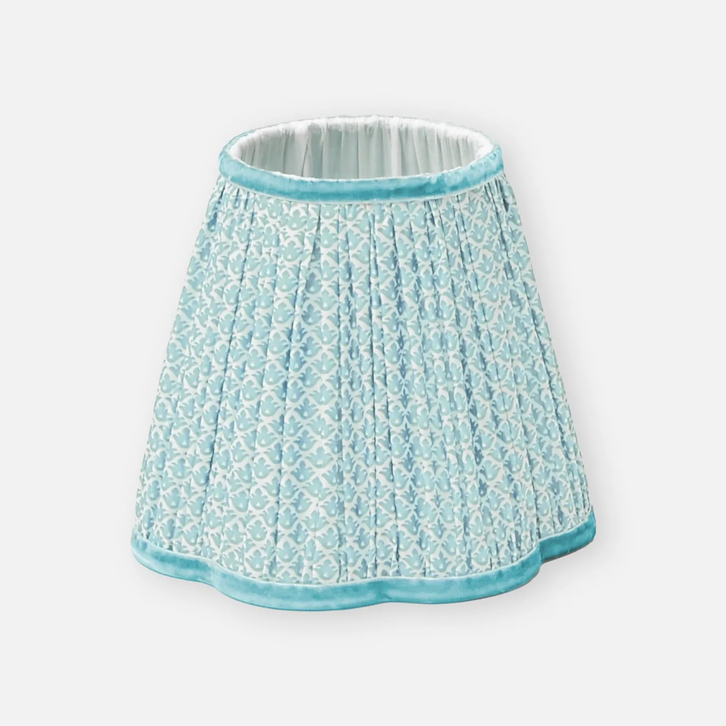 Rattan Ursula Rechargeable Lamp with Soft Blue Lotus Shade (18cm)