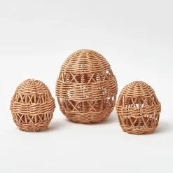 Rattan Woven Egg Family