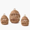 Rattan Woven Egg Family with Loops